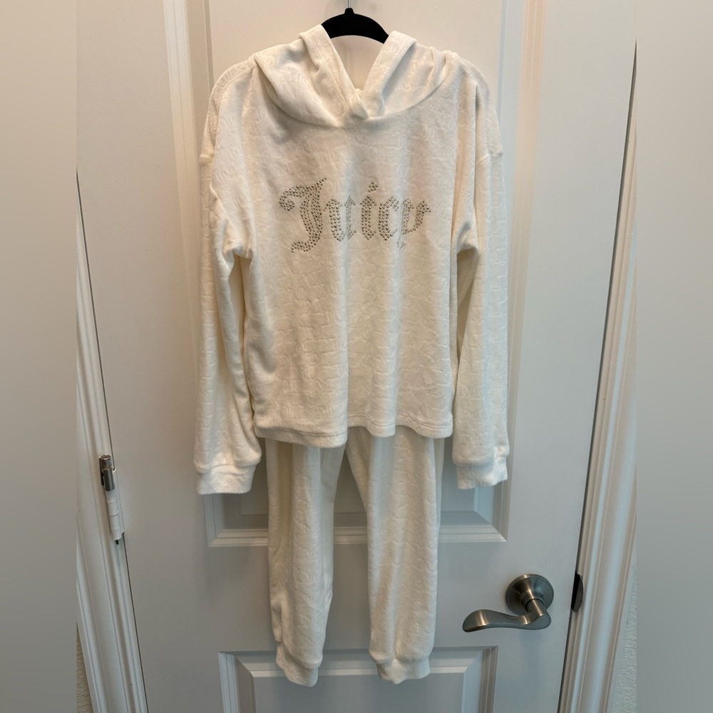 Juicy Couture Girls Velour Hoodie Set White